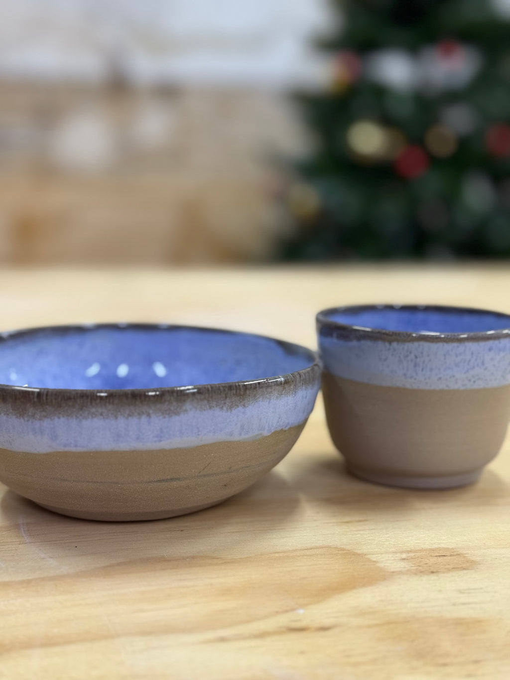 Sky blue bowl and cup set