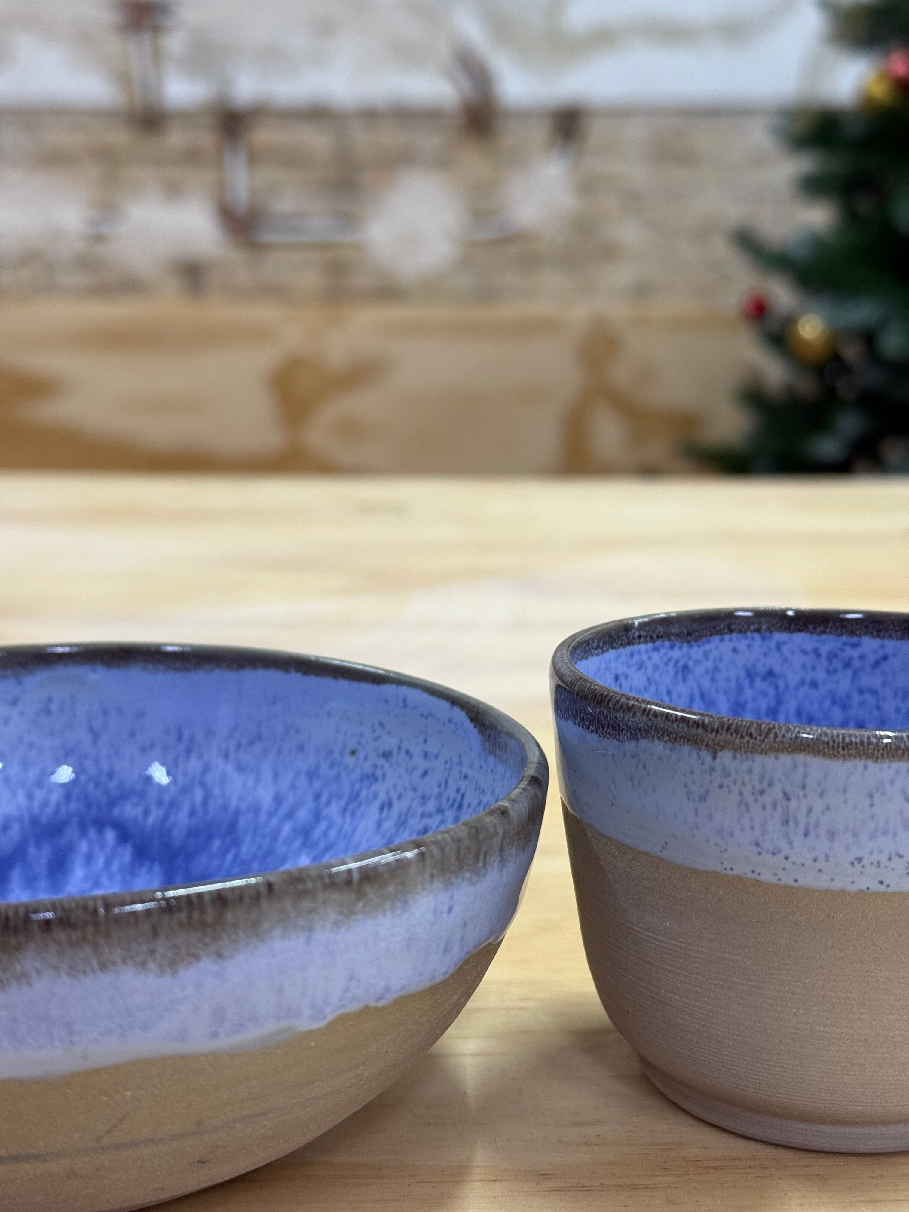 Sky blue bowl and cup set
