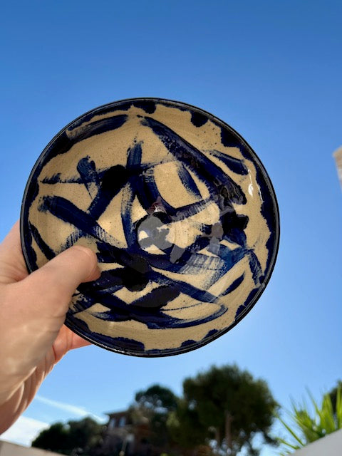 Bowl Blue Strokes