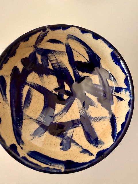 Bowl Blue Strokes